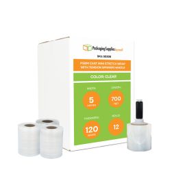 Cast Mini Stretch Wrap With Tension Spinner Handle 12 Qty 120 Gauge