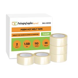 Clear Hot Melt Carton Sealing Tape 36 Qty 1.59 Mil