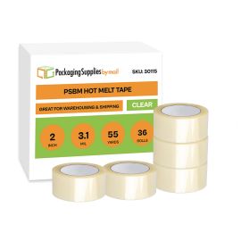 Clear Hot Melt Carton Sealing Tape 36 Qty 3.1 Mil