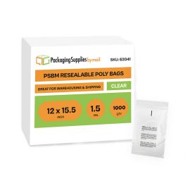 Resealable Poly Bags 1000 Qty 12 x 15.5 Inch
