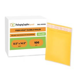 Yellow Kraft Bubble Mailers 100 Qty