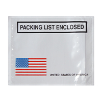 Packing List Enclosed Envelopes With USA Flag Print